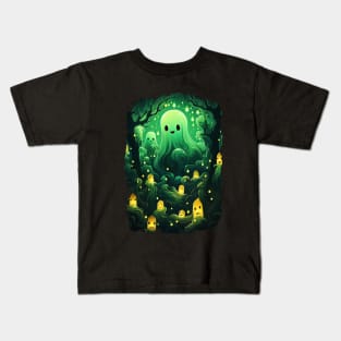 Cute ghosts in forest Kids T-Shirt